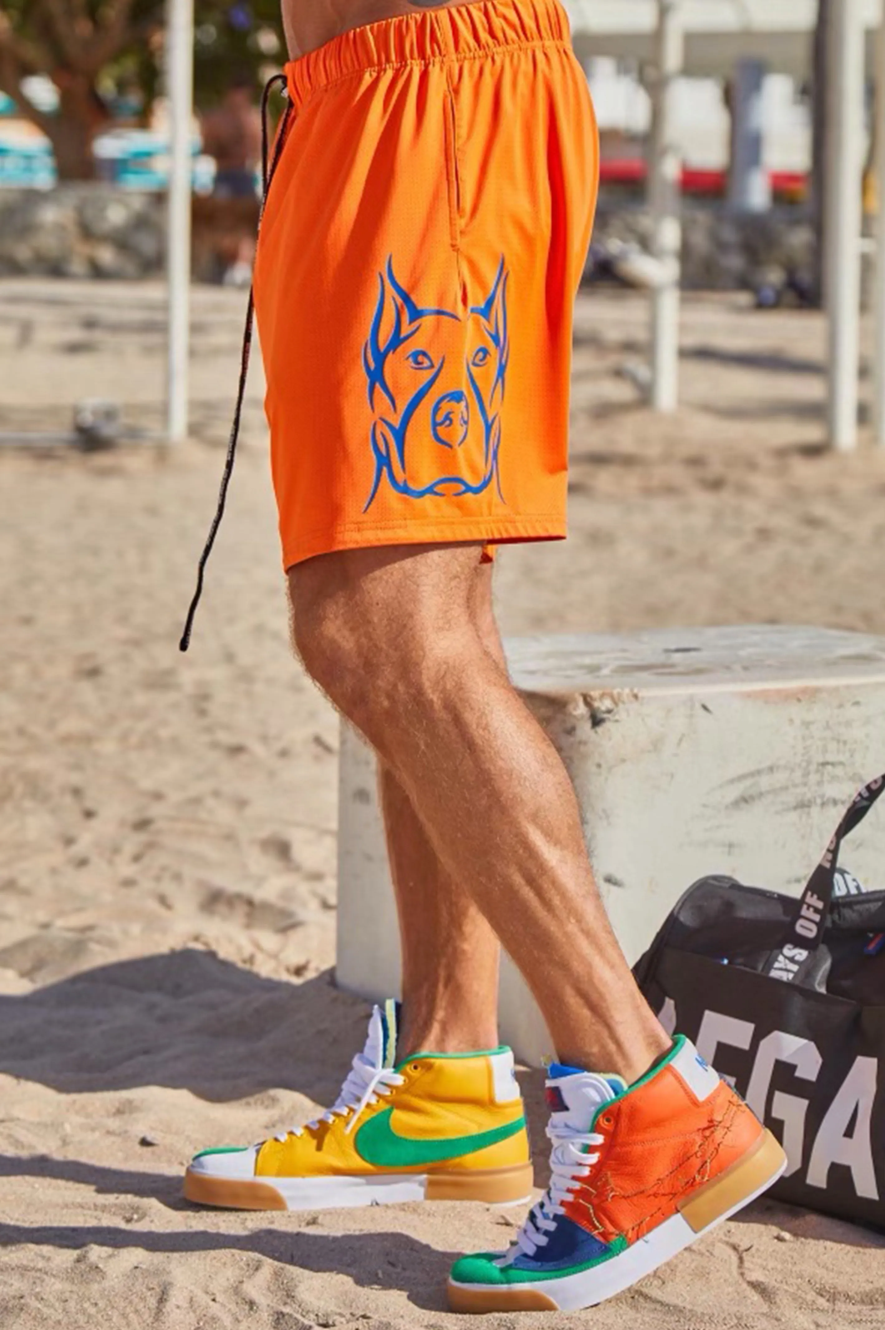 Men's Neon Orange Shorts