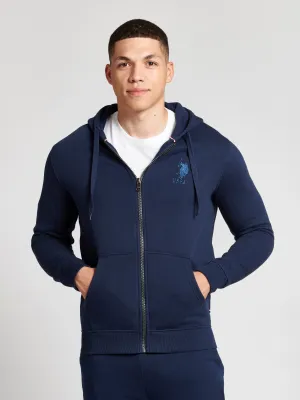 Mens Player 3 Zip-Through Hoodie in Navy Blue