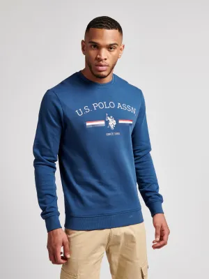Mens Rider Crew Neck Sweatshirt in Dark Denim