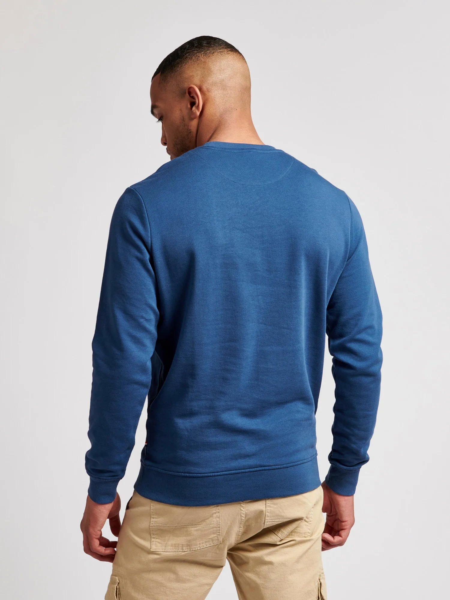 Mens Rider Crew Neck Sweatshirt in Dark Denim
