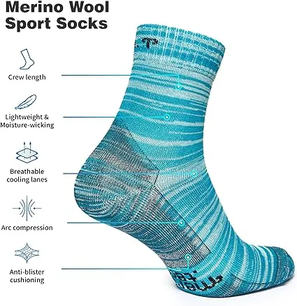 Merino Wool Running Socks - (Pack of 2) Ollympic Blue