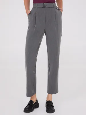 Mid-Rise Pleated Pants
