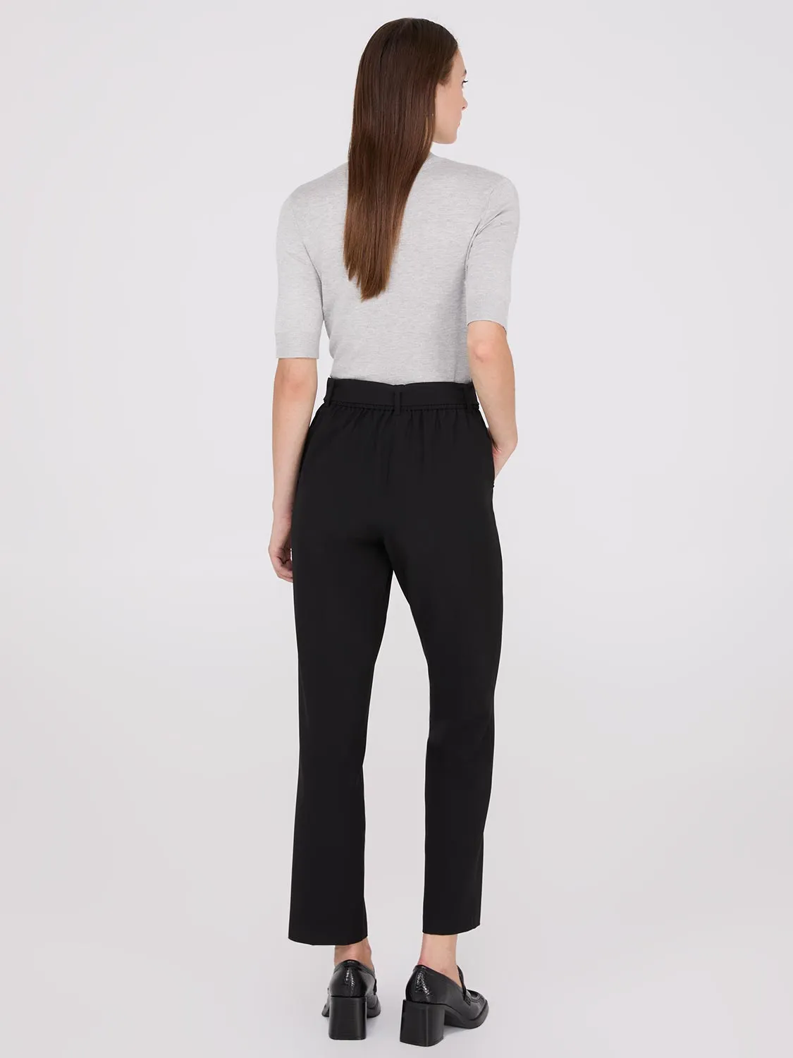 Mid-Rise Pleated Pants