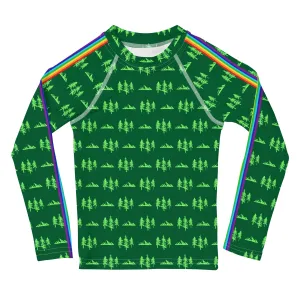 Mountains   Pines Kids Rash Guard