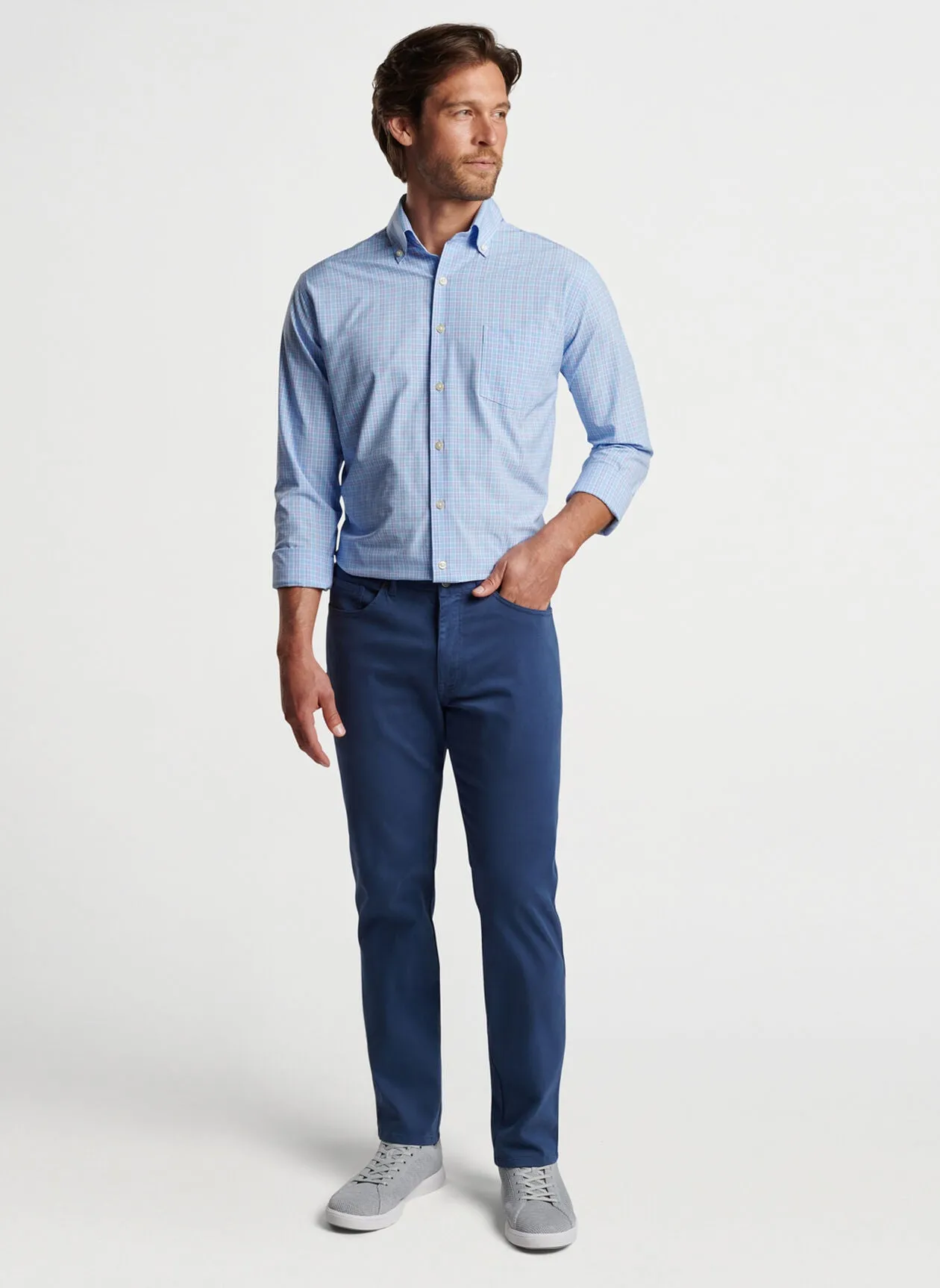 Murphys Performance Poplin Sport Shirt - Cottage Blue