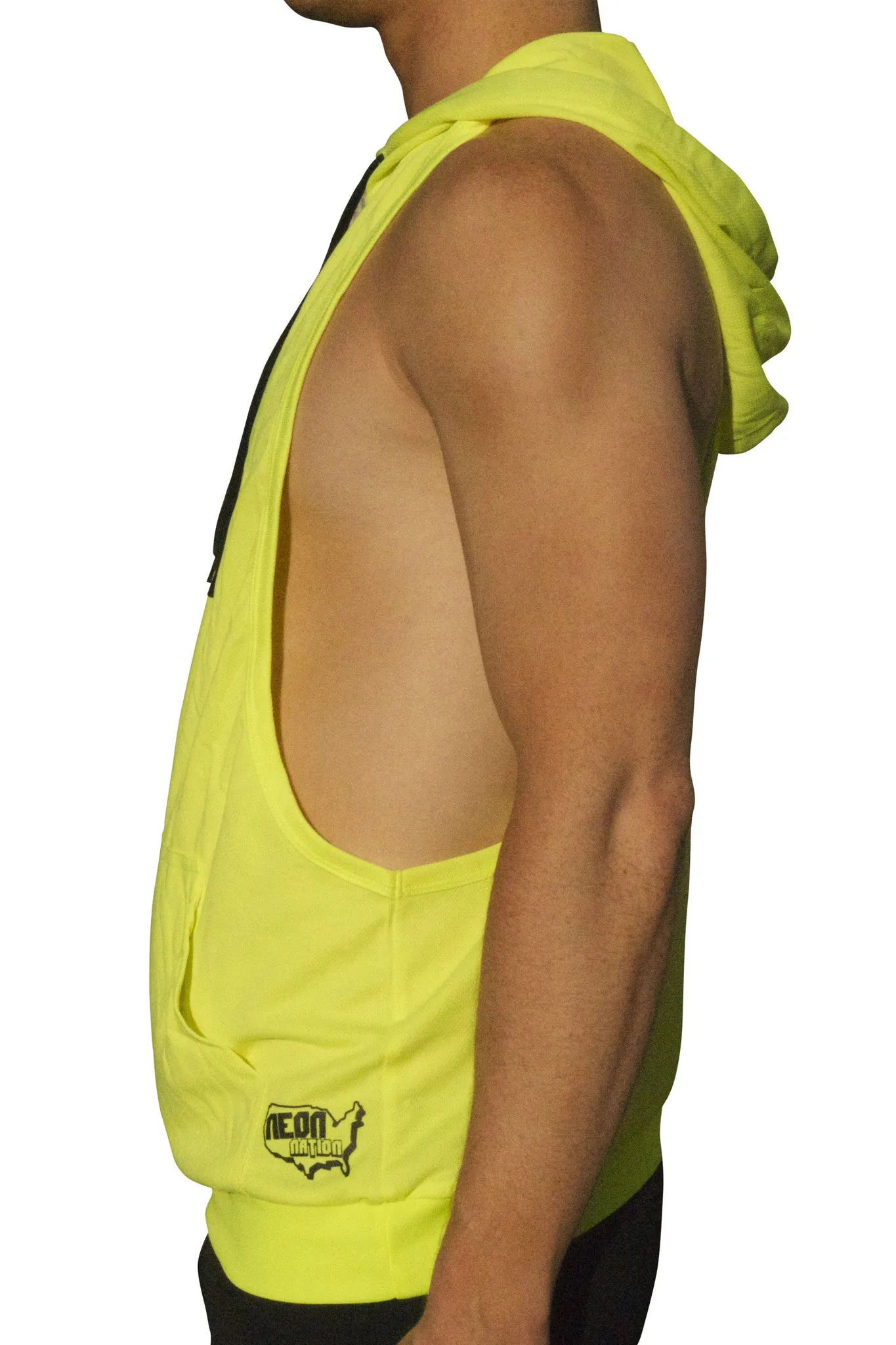 Neon Nation Muscle Cut Athletic Bodybuilder Stringer Tank Top Hoodie