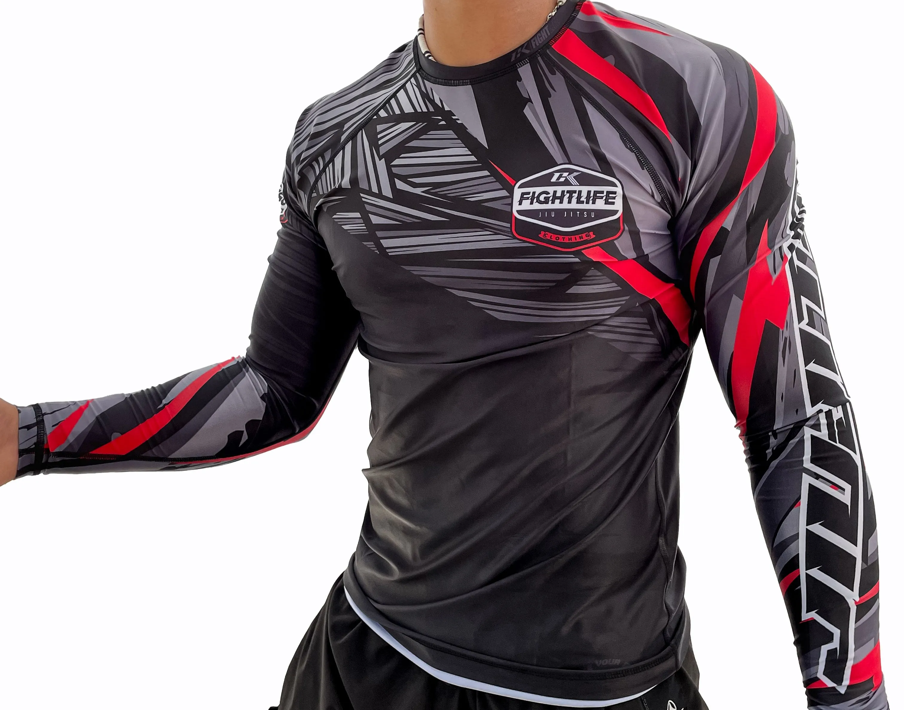 NEW! CK AMETHYST RASHGUARD ADULT BLACK RED