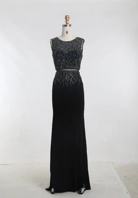 O Neck Sleeve Prom Gowns