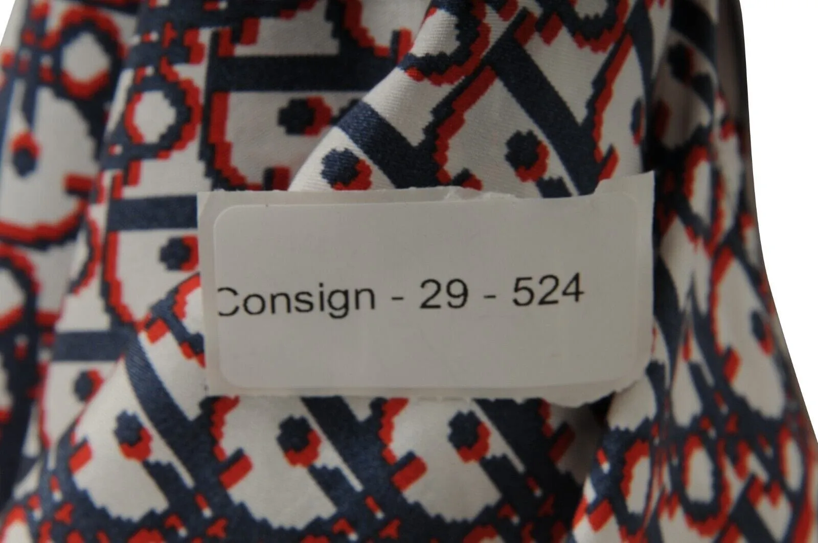 Oblique Logo Button Down Shirt IT 40 Blue Red White Silk Bowling Short