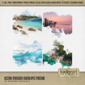 Ocean Masked Overlays Freebie Digital Scrapbook Kit