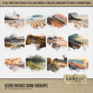 Ocean Masked Shore Overlays Digital Scrapbook Kit