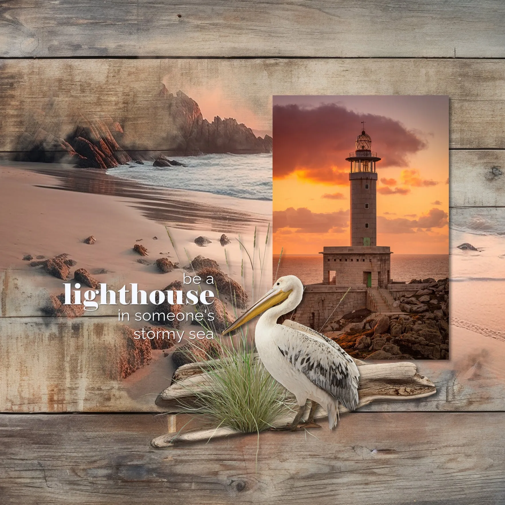 Ocean Masked Shore Overlays Digital Scrapbook Kit
