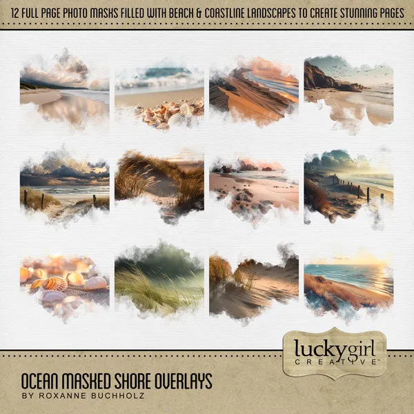 Ocean Masked Shore Overlays Digital Scrapbook Kit