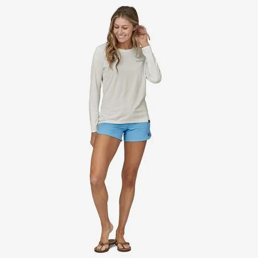 Patagonia Long-Sleeved Capilene Cool Daily Graphic Shirt - Waters Boardshort Logo Light Plume Grey: White