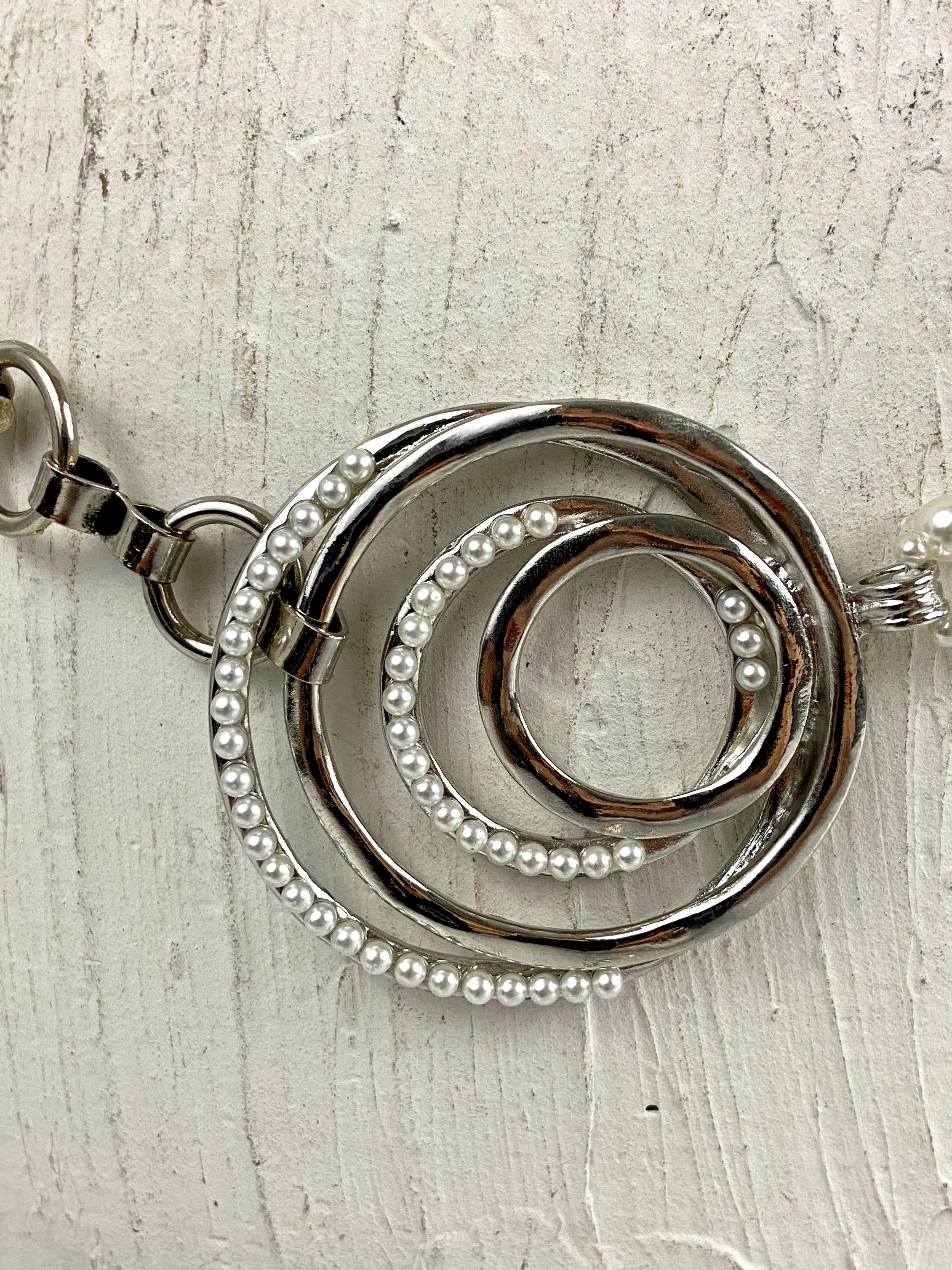 Pearl and silver waist belt