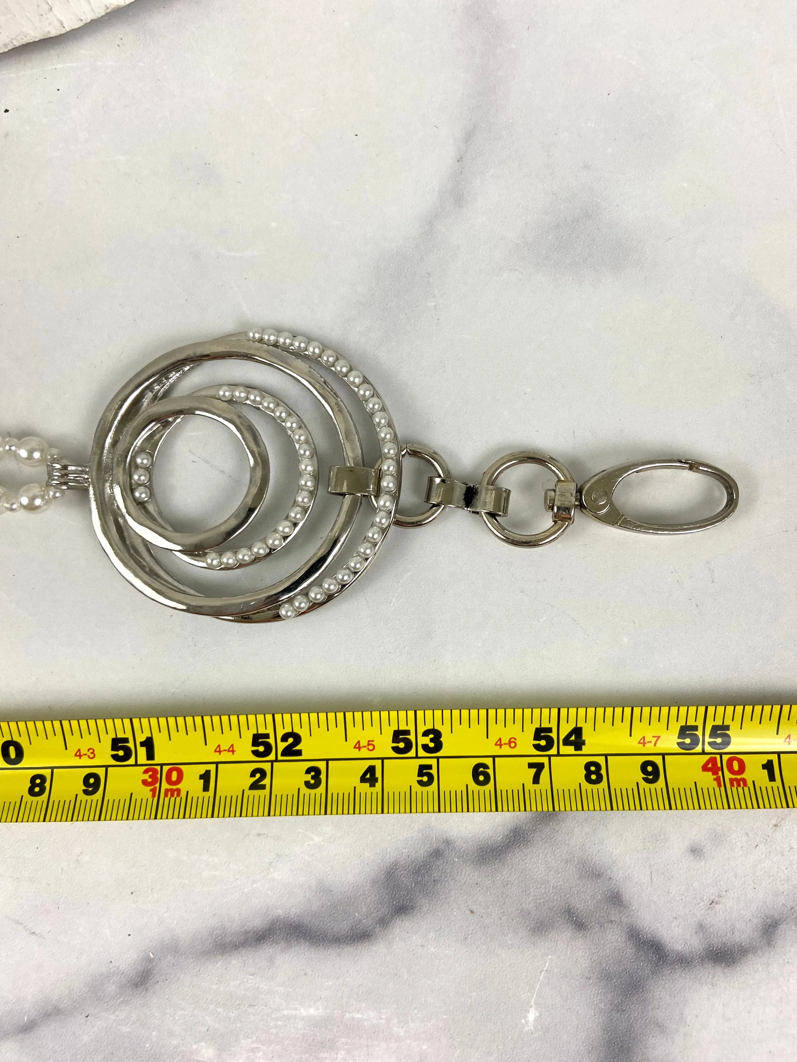 Pearl and silver waist belt