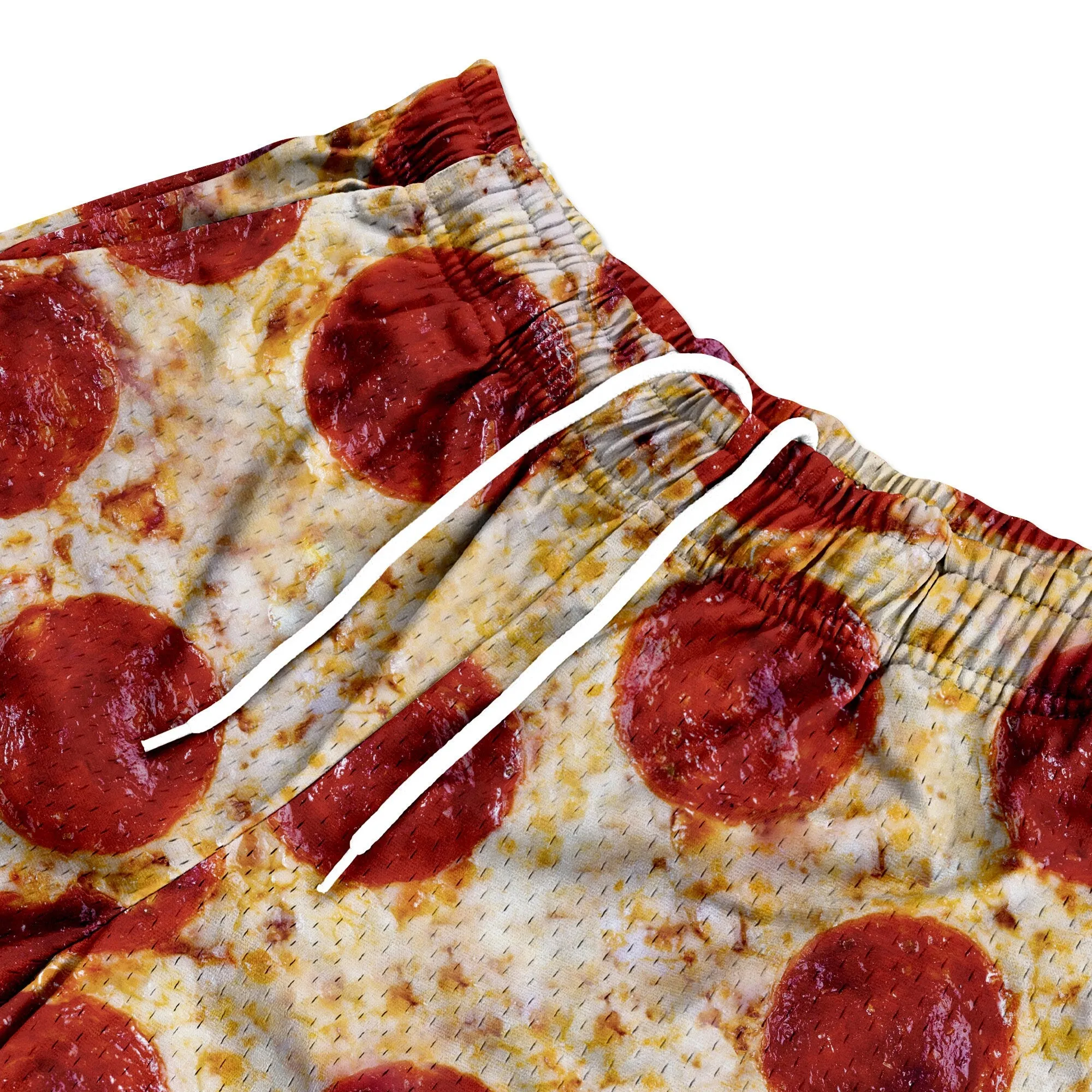 Pizza - Premium Mesh JJ Shorts - 5 Inch Inseam - Vintage Gym Basketball Fit