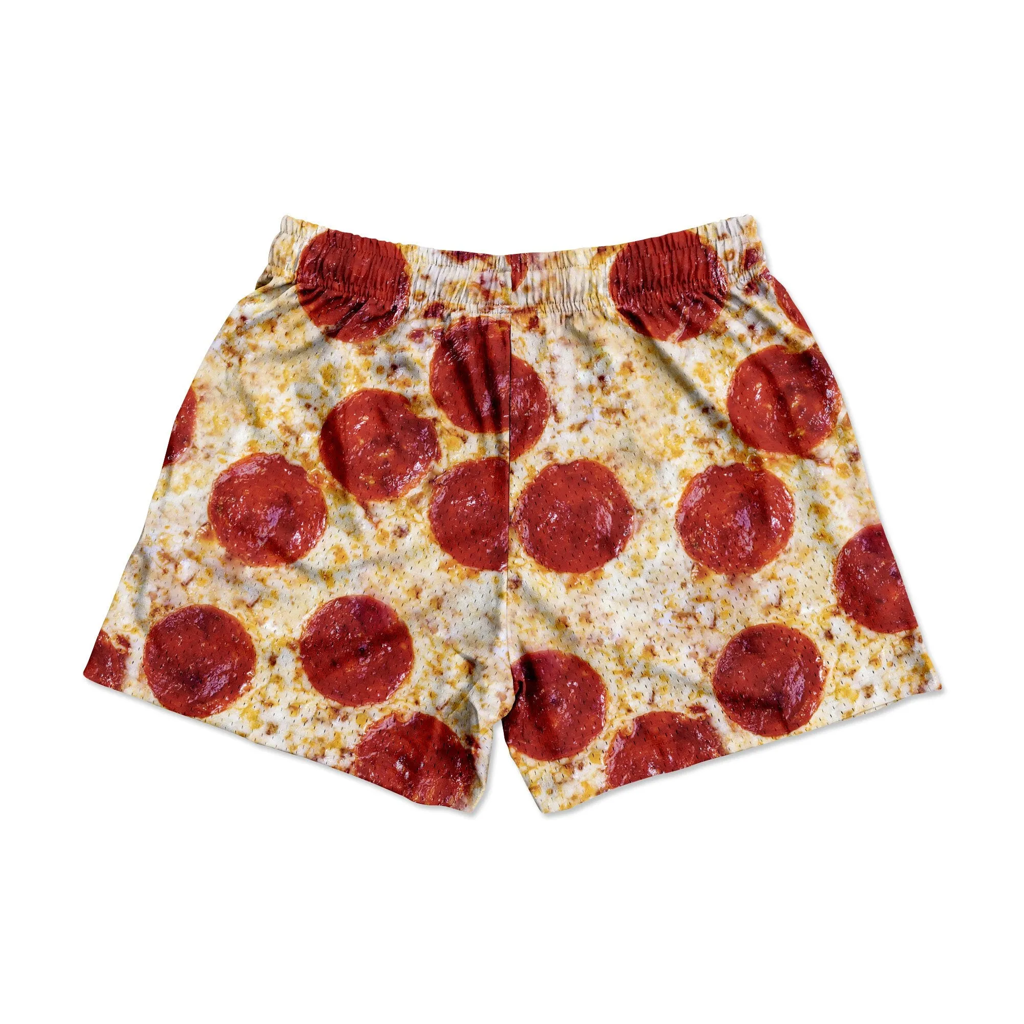 Pizza - Premium Mesh JJ Shorts - 5 Inch Inseam - Vintage Gym Basketball Fit