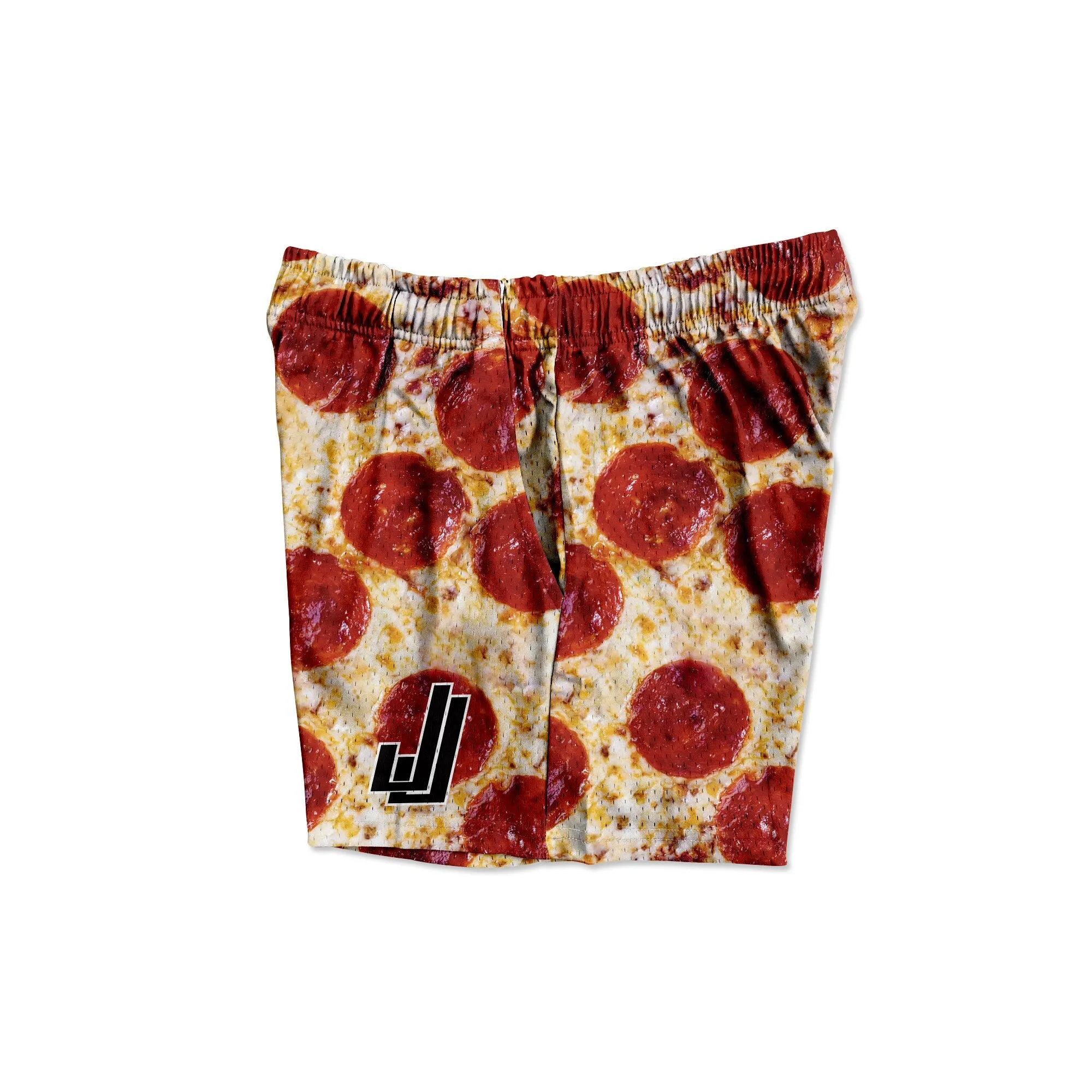 Pizza - Premium Mesh JJ Shorts - 5 Inch Inseam - Vintage Gym Basketball Fit