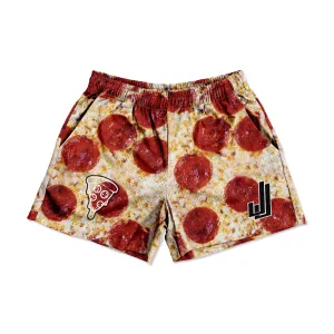 Pizza - Premium Mesh JJ Shorts - 5 Inch Inseam - Vintage Gym Basketball Fit