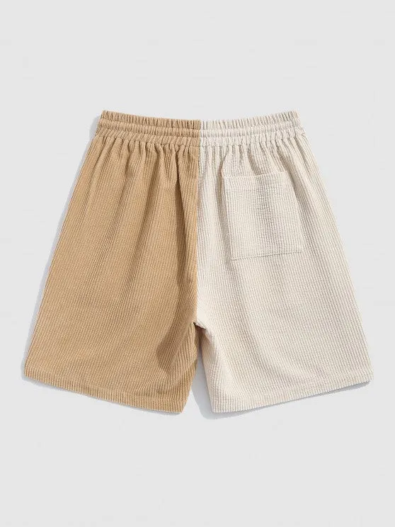 Polo Collared T Shirt With Corduroy Shorts
