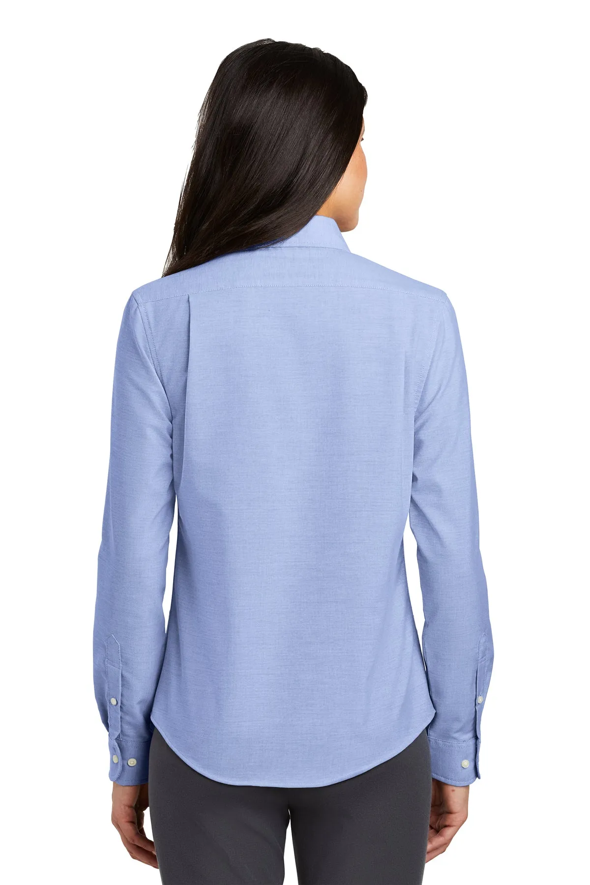 Port Authority Ladies SuperPro Oxford Shirt, Oxford Blue [GuidePoint Security]