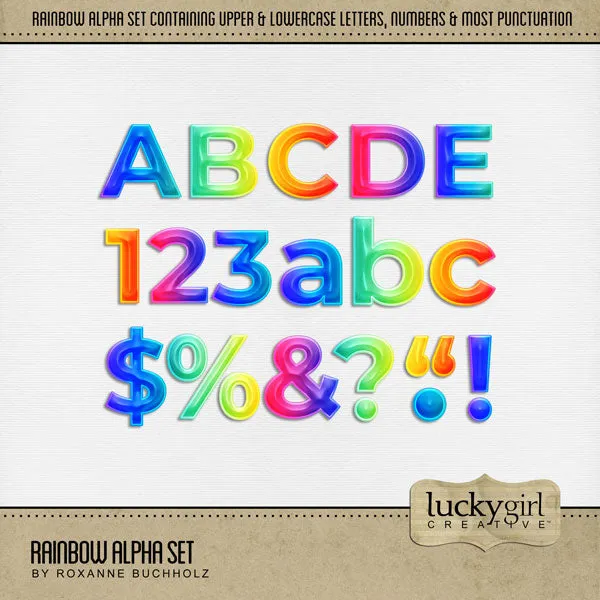 Rainbow Alpha Digital Scrapbook Kit
