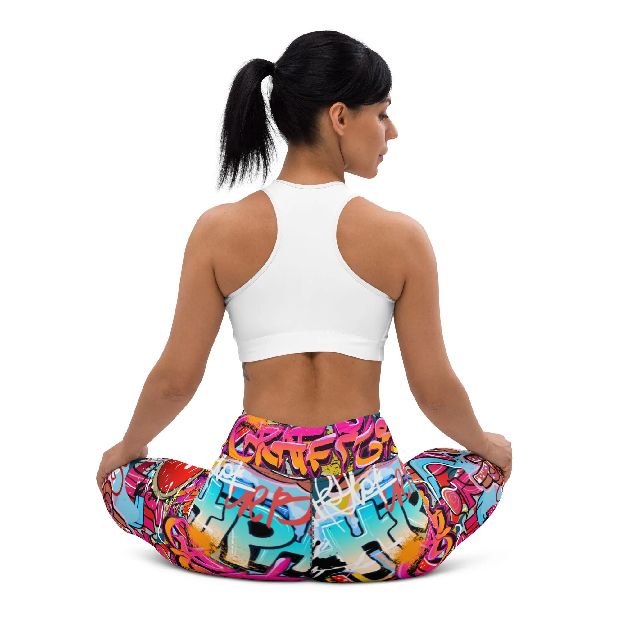 Red Orange Graffiti Yoga Leggings