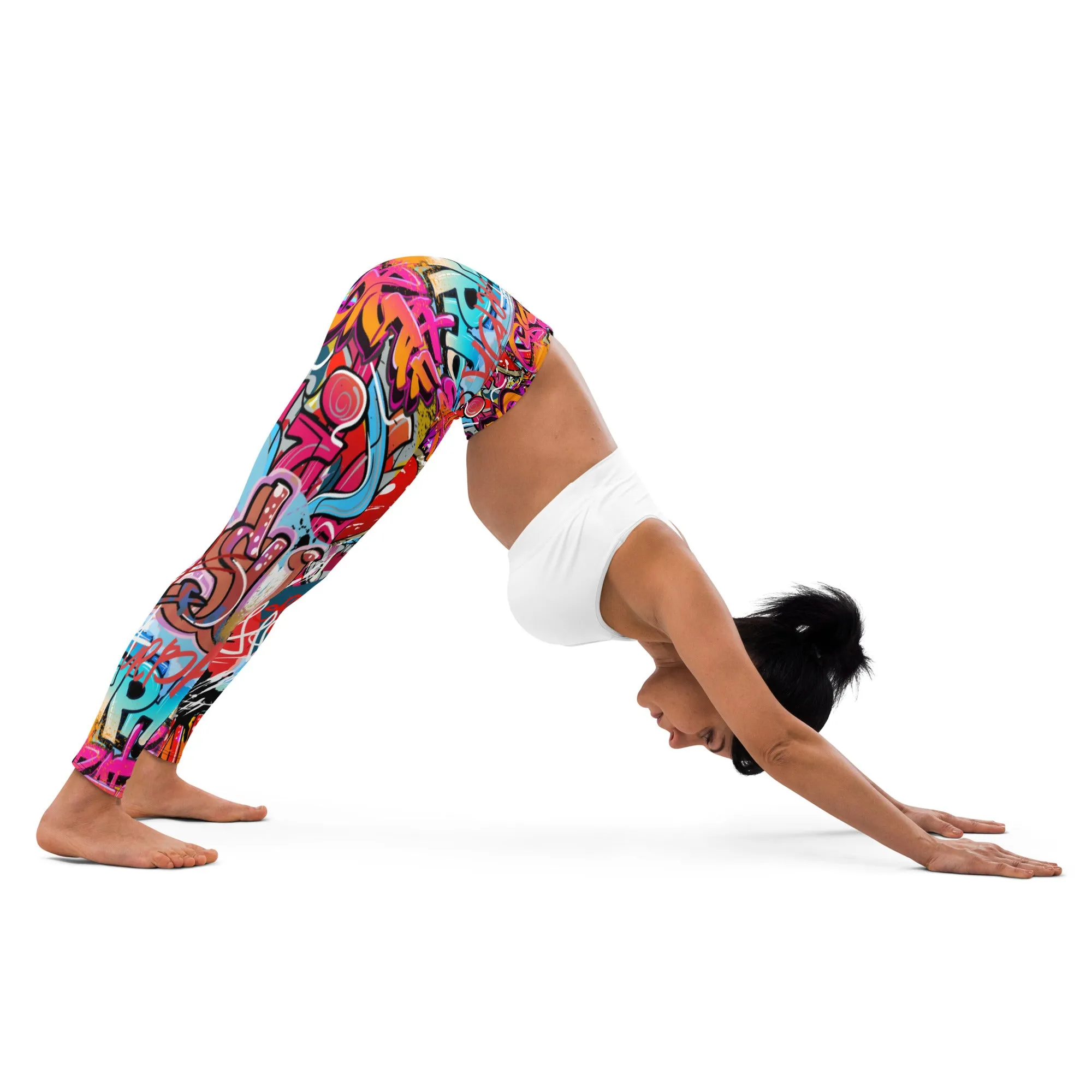 Red Orange Graffiti Yoga Leggings