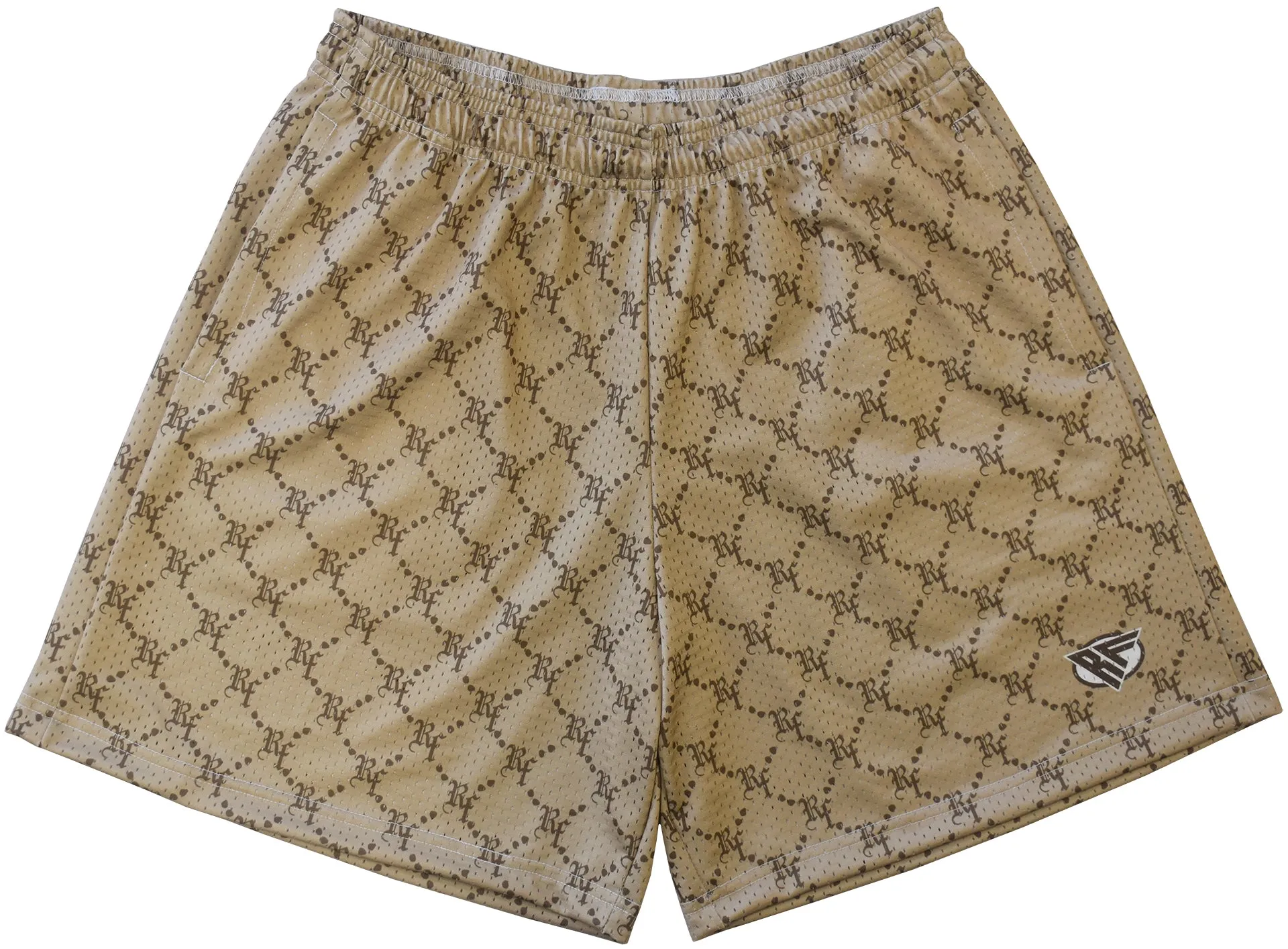 RF Mesh Monogram Shorts - Tan/Brown