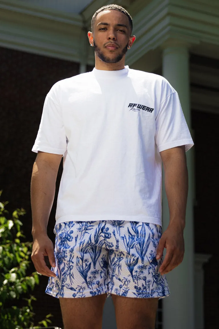 RF Mesh Porcelain Shorts - White/Blue