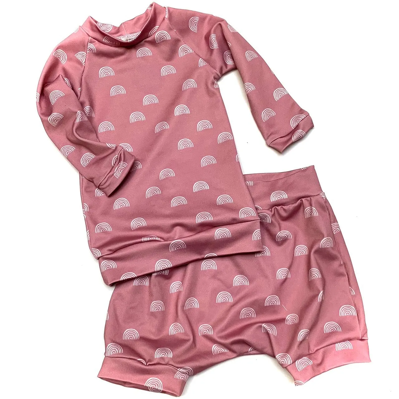 Rose Rainbow Rashguard SET (top and bottom)