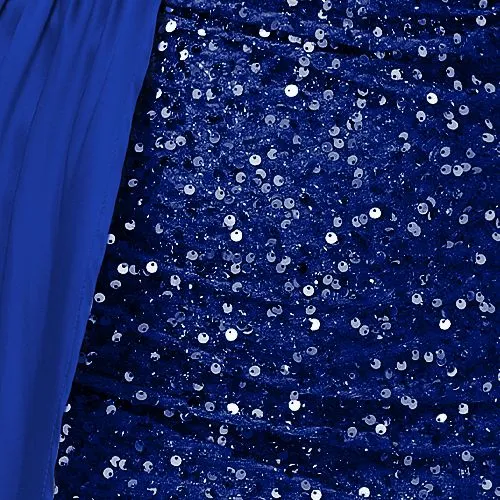 Sequins Suspender Evening Dress with High Slit
