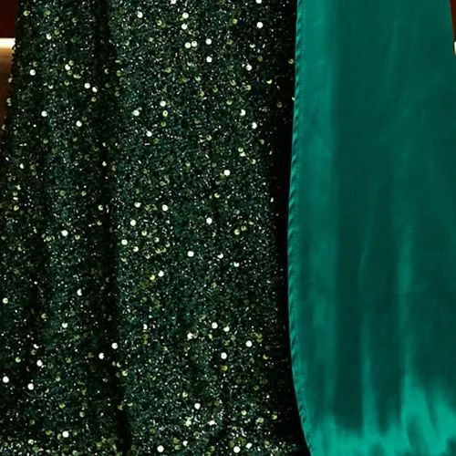 Sequins Suspender Evening Dress with High Slit