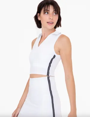 serena cropped tennis polo tee