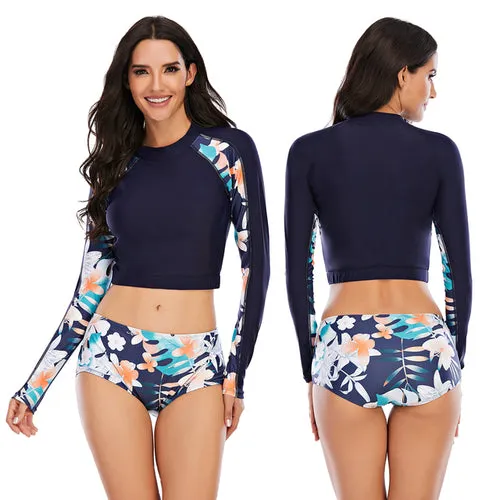 Sexy Rashguard Long Sleeve Swimwear Swimsuit Women Bikini 2021 Mujer