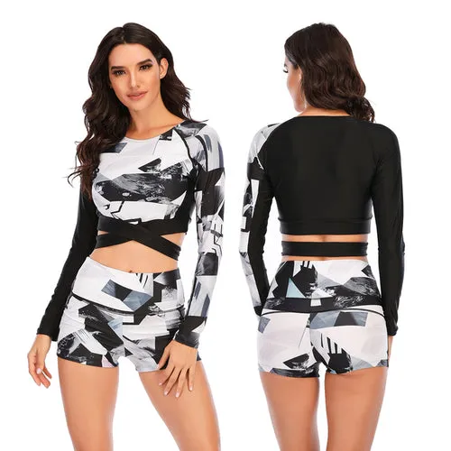 Sexy Rashguard Long Sleeve Swimwear Swimsuit Women Bikini 2021 Mujer