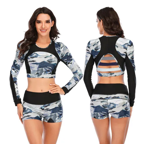 Sexy Rashguard Long Sleeve Swimwear Swimsuit Women Bikini 2021 Mujer