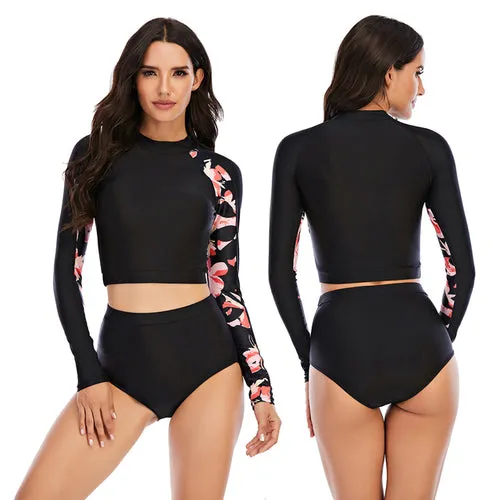 Sexy Rashguard Long Sleeve Swimwear Swimsuit Women Bikini 2021 Mujer