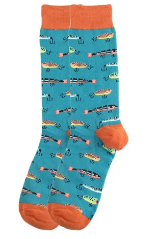 SF436 Teal Blue Fishing Lures Socks