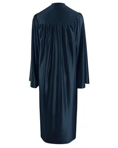 Shiny Navy Blue Bachelors Graduation Gown - College & University