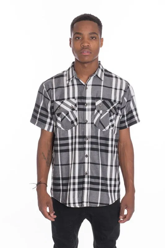 Short Sleeve Plaid Button Down in multiple colors