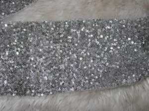 Silver Fancy Sequins Work Embroidered Borders