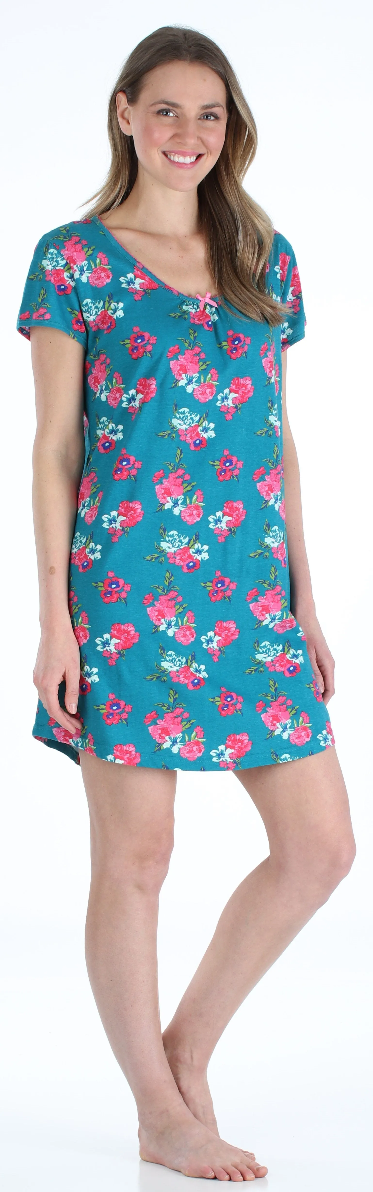 Sleepyheads Women's Cotton Short Sleeve Nightgown Sleep Dress Pajama
