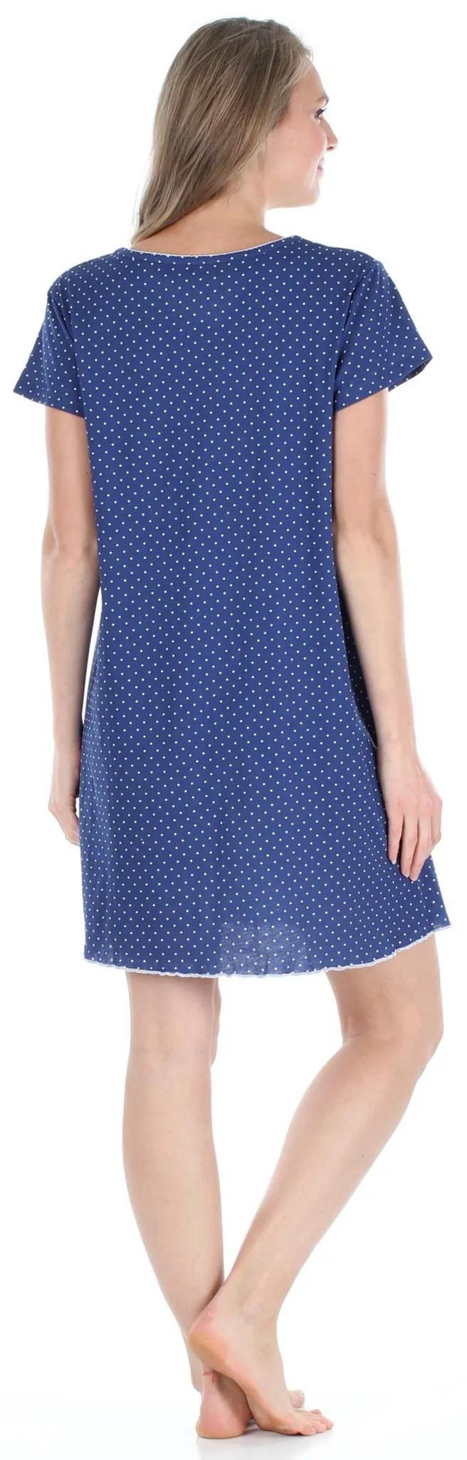 Sleepyheads Women's Cotton Short Sleeve Nightgown Sleep Dress Pajama