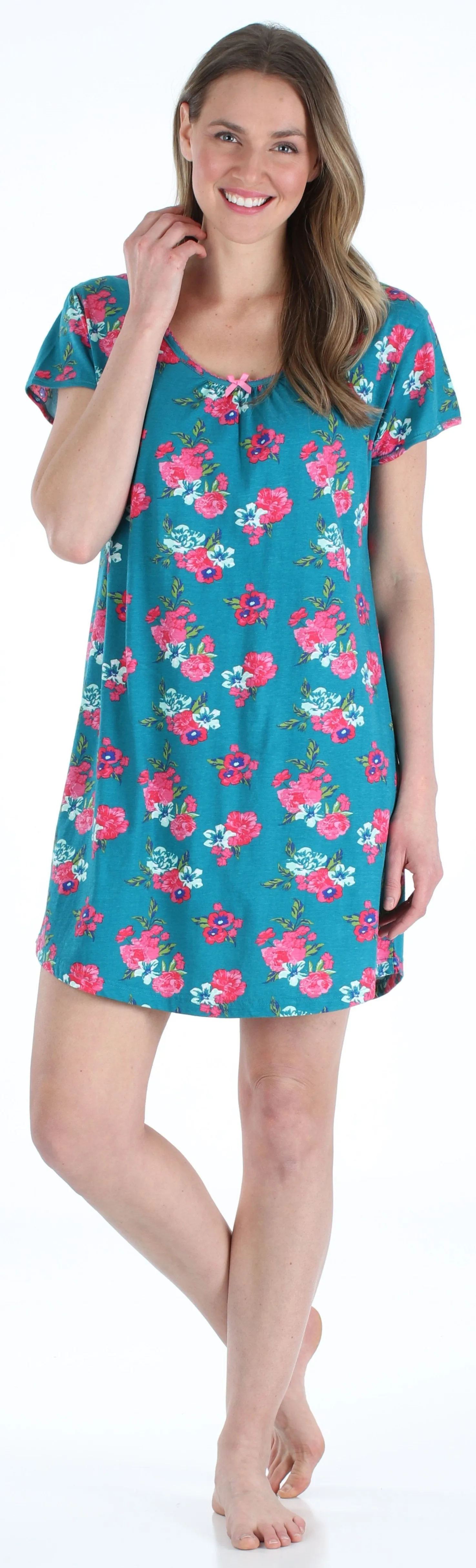 Sleepyheads Women's Cotton Short Sleeve Nightgown Sleep Dress Pajama