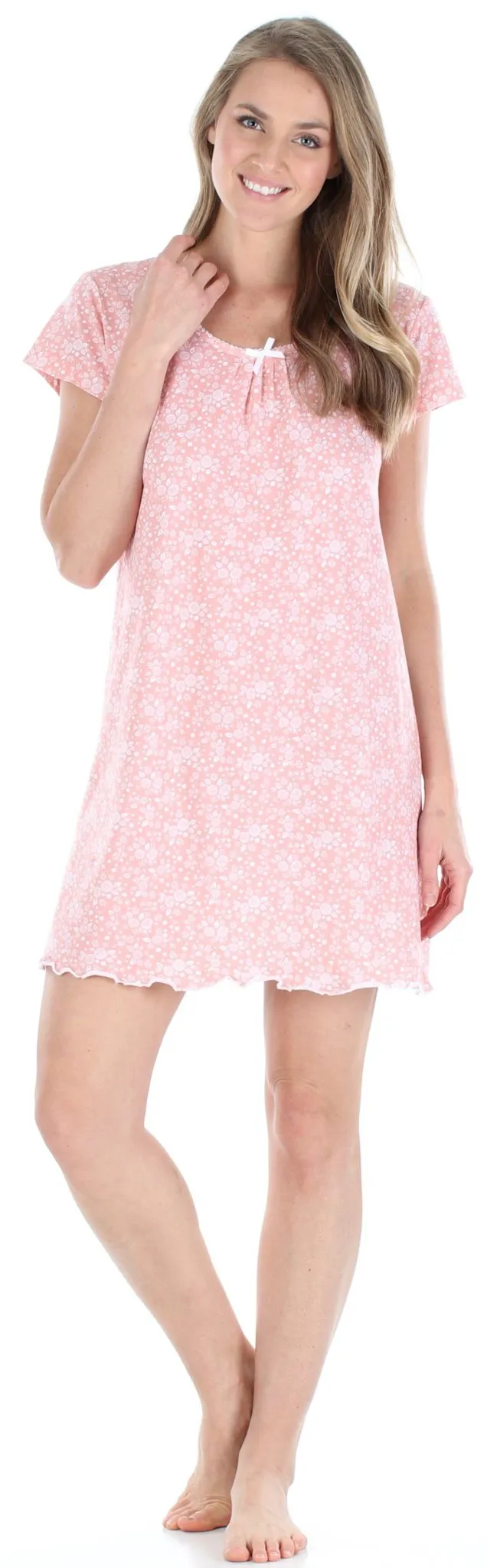 Sleepyheads Women's Cotton Short Sleeve Nightgown Sleep Dress Pajama