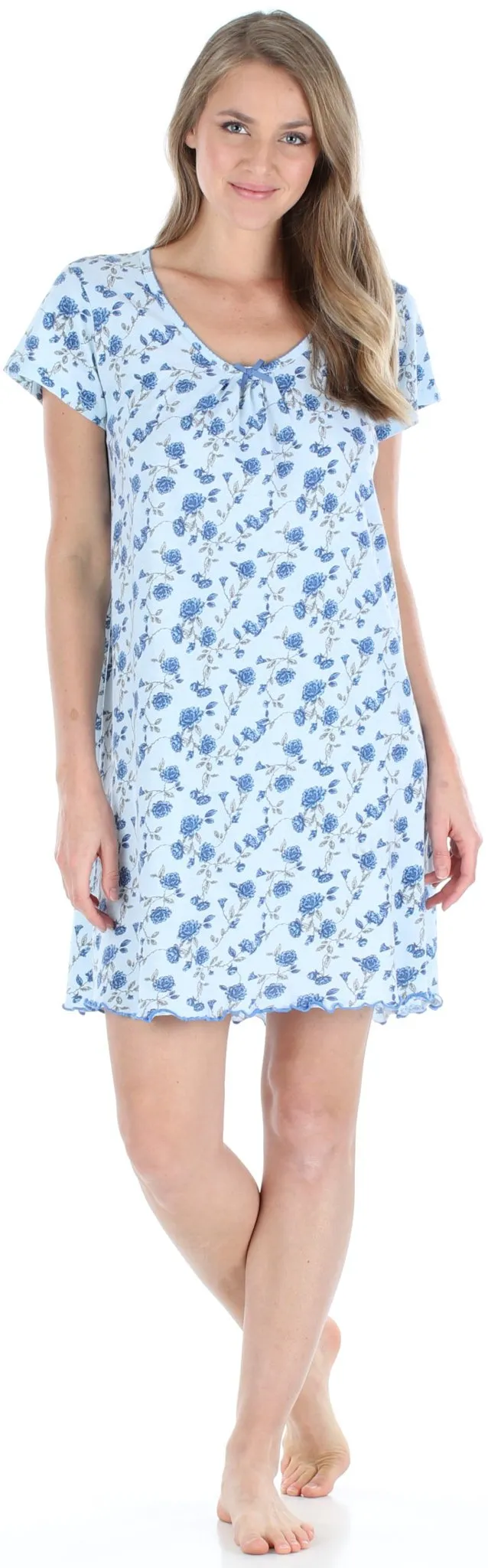 Sleepyheads Women's Cotton Short Sleeve Nightgown Sleep Dress Pajama
