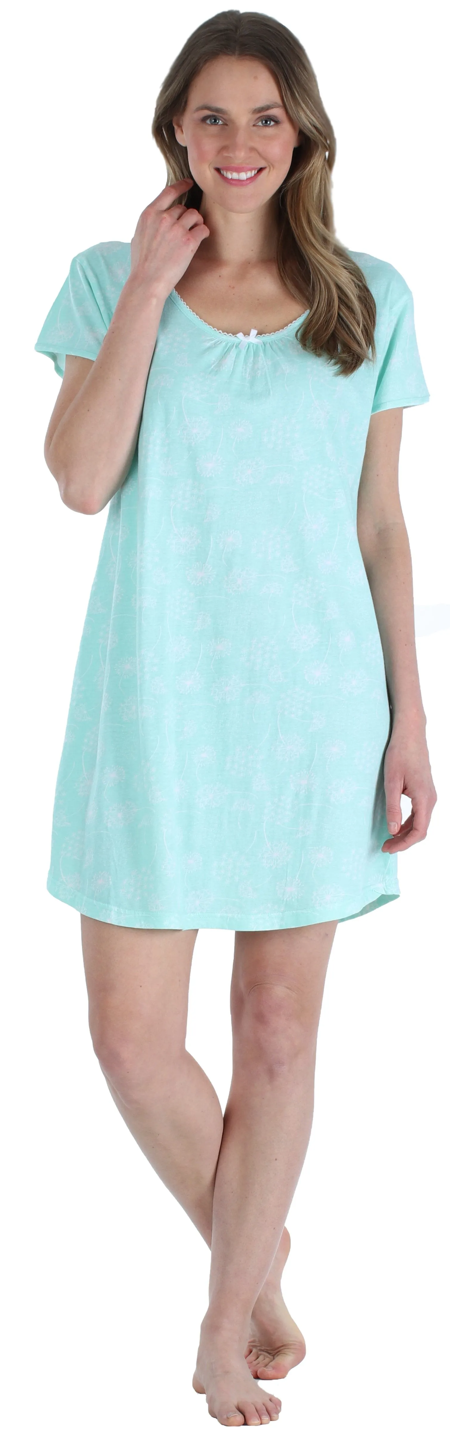 Sleepyheads Women's Cotton Short Sleeve Nightgown Sleep Dress Pajama