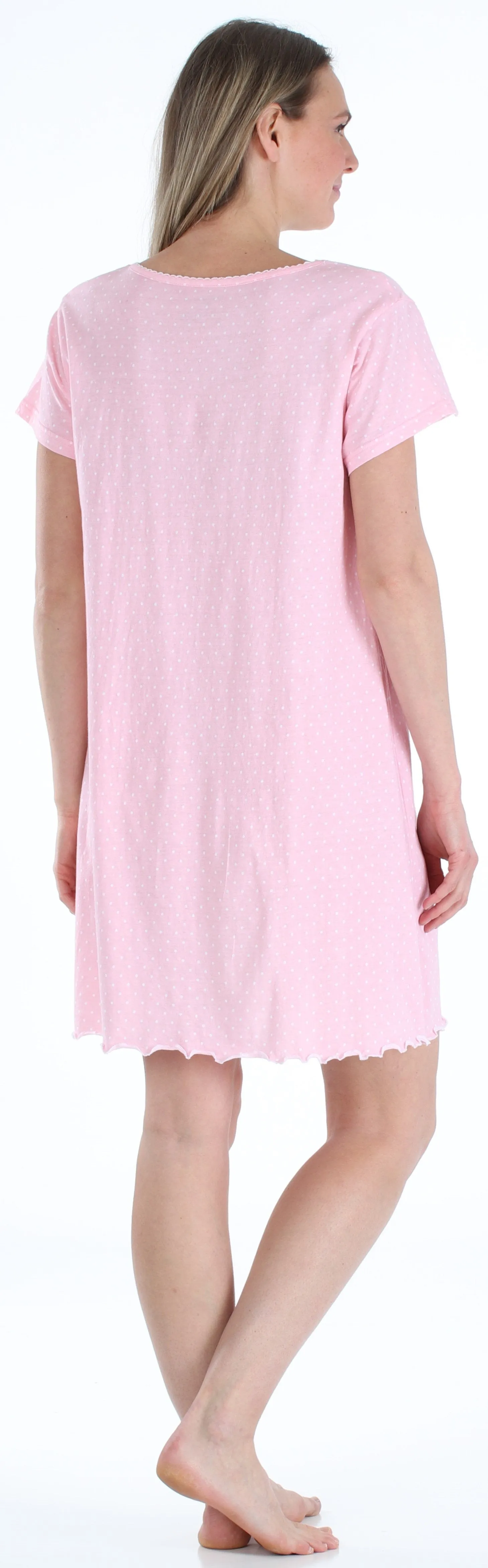 Sleepyheads Women's Cotton Short Sleeve Nightgown Sleep Dress Pajama